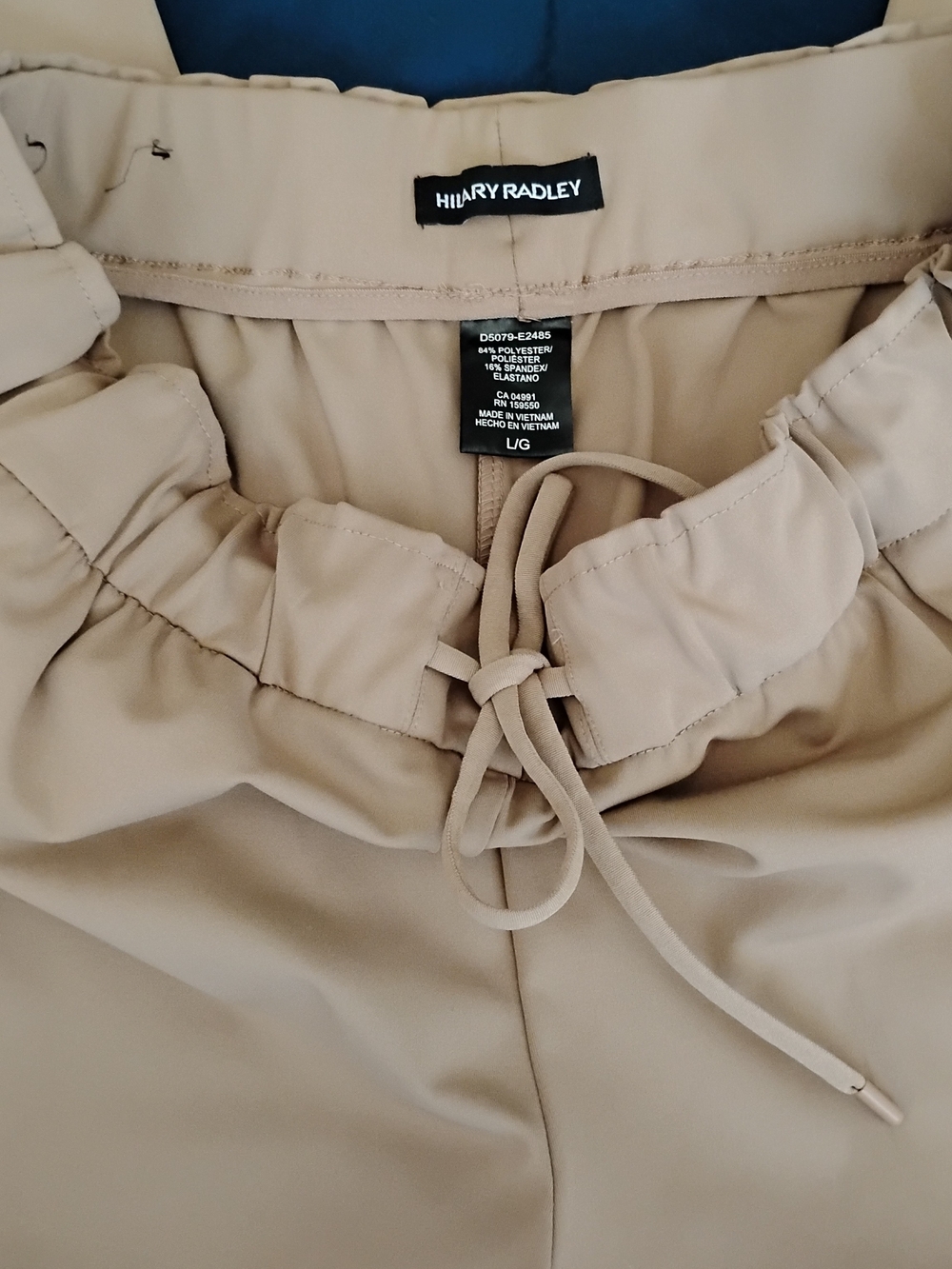Hilary Radley Beige Drawstring Waist Pants